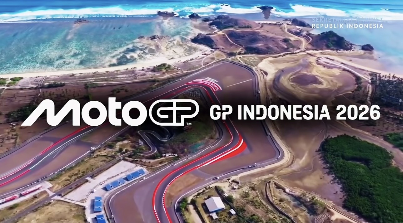 Sirkuit Mandalika dalam cuplikan video penyambutan GP Indonesia 2026 oleh Sekretariat Kabinet.